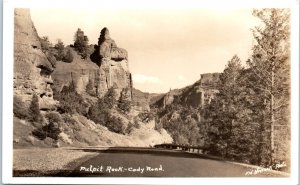 1940s Pulpit Rock Cody Road Yellowstone Park WY Real Photo Postcard