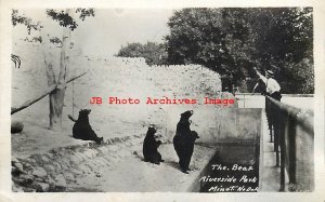 ND, Minot, North Dakota, RPPC, Riverside Park, Bears, 1926 PM, Co-Mo Photo