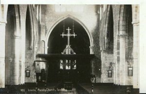 Lincolnshire Postcard - Interior - Parish Church - Spalding - RP - Ref 9269A