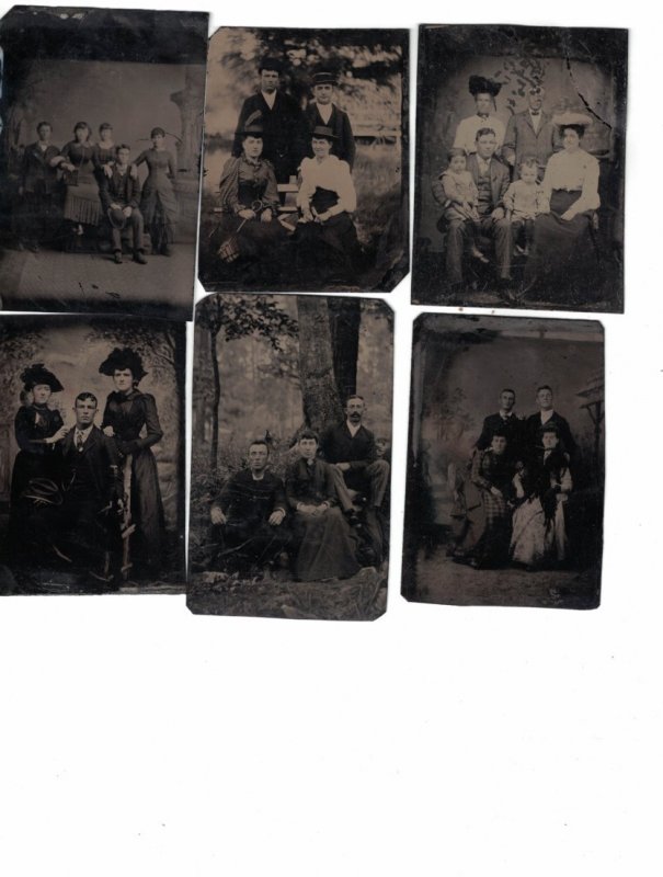 Tin Type Photos ,  6 different couples, families with children,