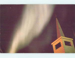 Pre1980 NORTHERN LIGHTS - AURORA BOREALIS SCENE Postmarked In Churchill MB p9608