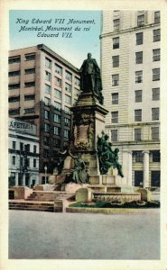 Canada King Edward VII Monument Montreal Vintage Postcard 07.80
