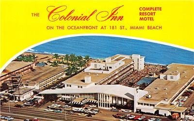 COLONIAL INN Miami Beach, Florida Resort Motel ca 1960s Vintage Postcard