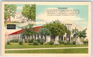 CLAREMORE, Oklahoma OK   THE RADIUM Bath House  ca 1940s Linen  Postcard