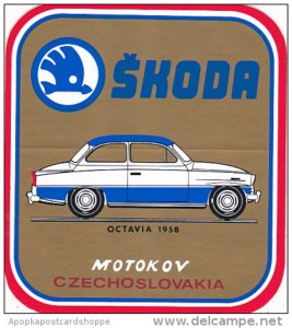 OCTAVIA 1958 SKODA AUTO MANUFACTURING LABEL CZECHOSLOVAKIA
