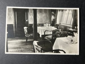 Mint Germany Graf Zeppelin Aviation RPPC Postcard Cover LZ 127 Dining Room