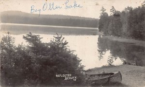 J72/ Big Otter Lake New York RPPC Postcard c1910 Boat Shoreline 228
