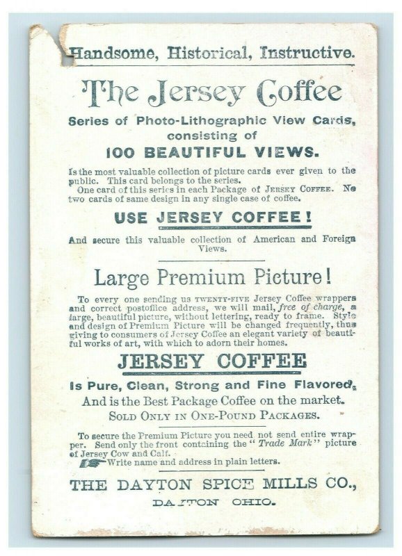 1880's Italy Capital Rome Scene Jersey Coffee Trade Card P76 