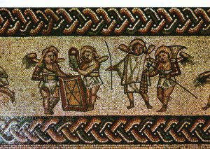 Sussex  Postcard - Bignor Roman Villa - Cupid Gladiators - Ref TZ2579