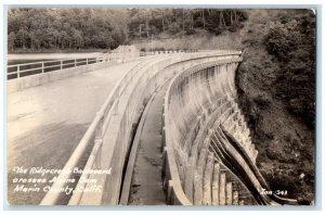 c1940's Ridgecrest Boulevard Alpine Dam Marin County CA RPPC Photo Postcard 