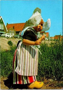 Netherlands Volendam Young Girl In Traditional Costume