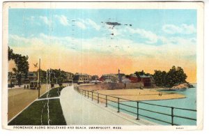 Promenade Along Boulevard, Beach, Swampscott, Massachusetts, Used 1927