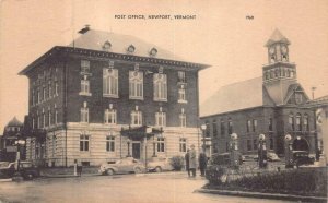 GAS STATION & POST OFFICE NEWPORT VERMONT POSTCARD (c. 1910)