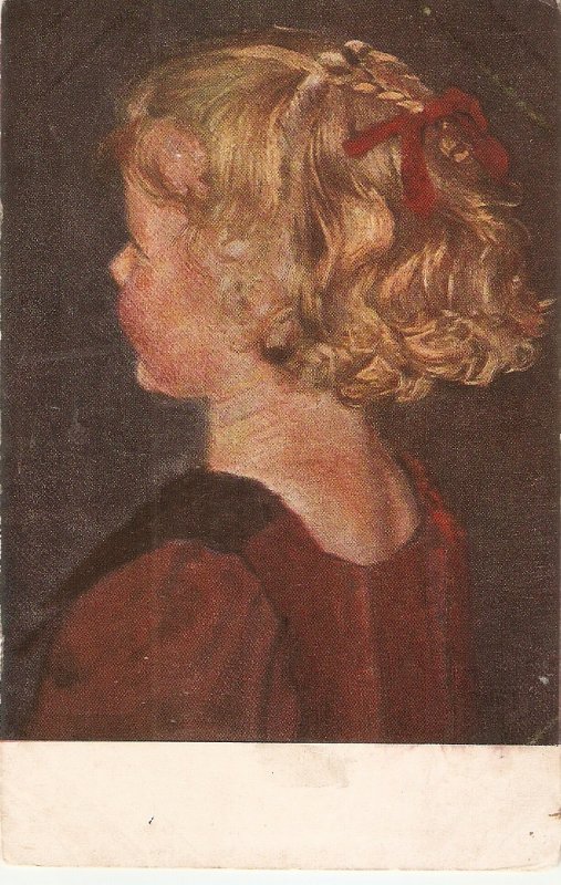 ·Gerhard Winter. Portrait of a girl Fine painting, vintage German postcard