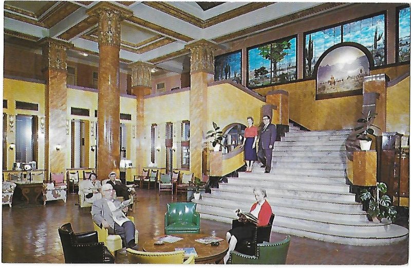 Gadsden Hotel Douglas Arizona Lobby and Staircase Opened in 1907