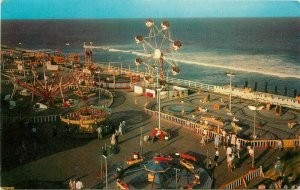 Seaside Park New Jersey Amusement 1950s Birdseye Tichnor Postcard 21-6773