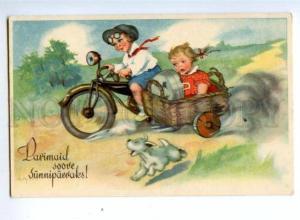 3149216 Kids on Motorcycle motorbike & TERRIER by LYDT OLD PC