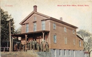 H95/ Inland Ohio Postcard c1910 Store and Post Office Building Mail Carriers 23