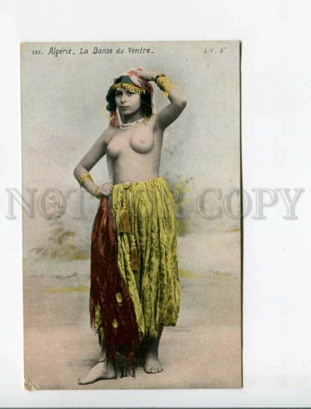 3174056 Semi-nude Algerian girl belly dancer Vintage postcard