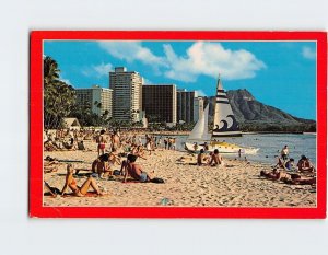 Postcard A beautiful sunny day at Waikiki Beach, Honolulu, Hawaii