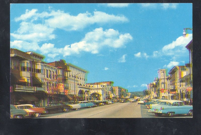 STROUDSBURG PENNSYLVANIA PA. DOWNTOWN STREET SCENE OLD CARS POSTCARD