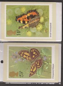 Great Britain Butterfly Stamps On Postcards Unused  - Set Of Stamps Included