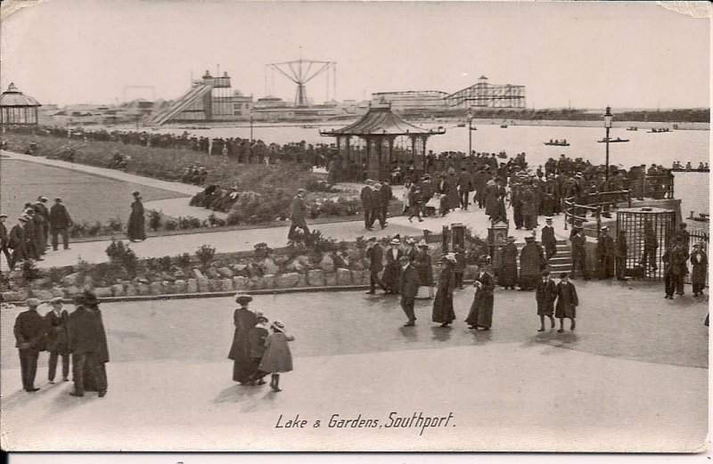 RPPC AMUSEMENT PARK Southport England, UK, Roller Coaster, 1917 Lake & Garden