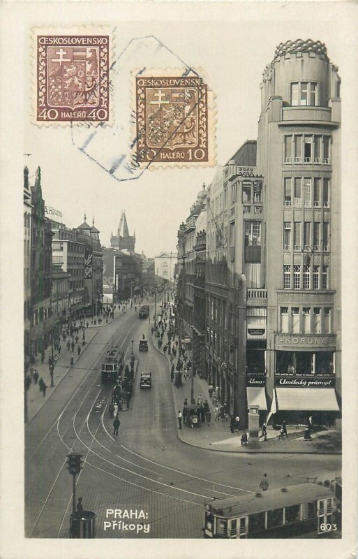 Lot 4 postcards Czech Republic Prague 1934 