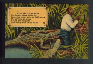 1947 Postcard Cover Black Americana Darky Prayer Texas Alligators