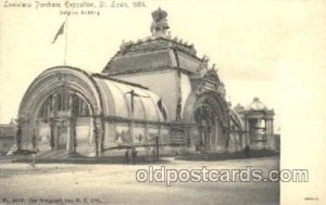 Belgium Building St. Louis Exposition 1904 Worlds Fair Unused glitter on card