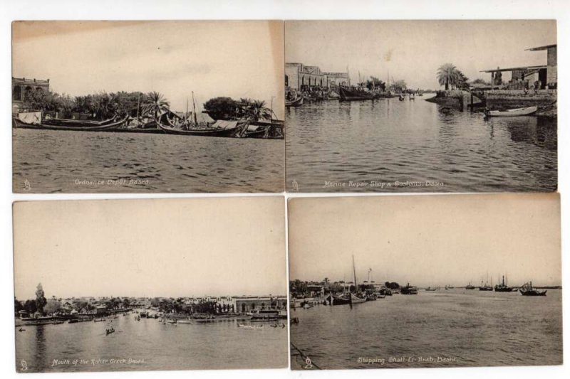 Set of 20 Basra Iraq Persian Gulf Views Harbor Bldgs Vintage Postcards AA62203 