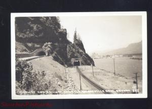 RPPC BONNEVILLE DAM OREGON RAILROAD TUNNEL VINTAGE REAL PHOTO POSTCARD