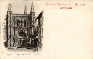 CPA Grand Hotel de L'Europe - AVIGNON - L'Église St-PIERRE (293486)