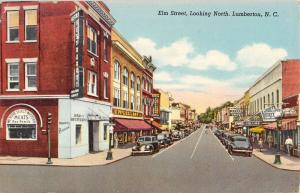 Lumberton North Carolina Elm Street Scene Antique Postcard K90212