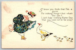 Easter Greetings  Mother Goose   Postcard  1917