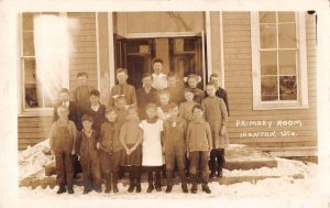 Ironton Wisconsin Primary Room School Children Real Photo Postcard AA28767