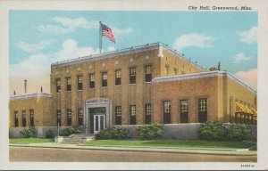 Postcard City Hall Greenwood Mississippi MS