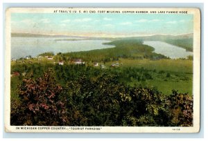 1937 Fort Wilkins Copper Harbor Lake Fannie Michigan MI Vintage Postcard 