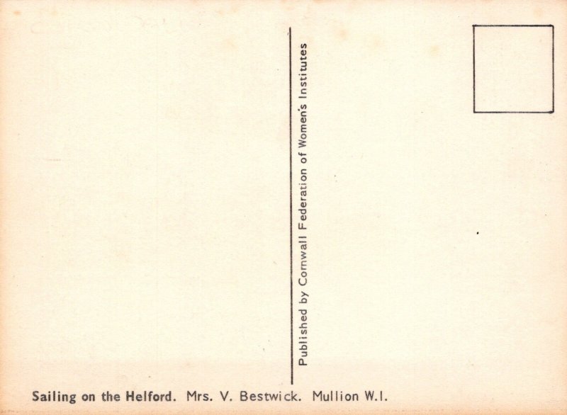 Cornwall Postcard - Sailing on The Helford River  SW18131