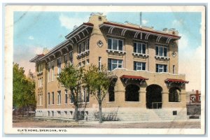 c1940's Elk's Home Exterior Roadside Sheridan Wyoming WY Unposted Postcard