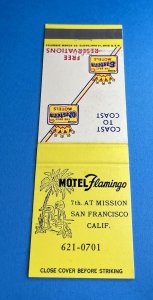 Matchbook Cover - Best Western Motel Flamingo San Francisco CA MB135