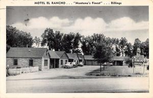 Billings Montana Motel El Rancho Street View Antique Postcard K99334