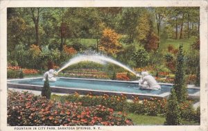 New York Saratoga Springs Fountain In City Park