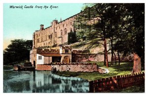 Antique Warwick Castle from the River, England Postcard