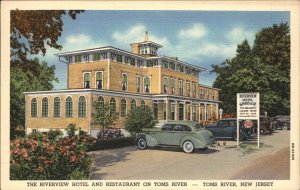 Toms River New Jersey NJ Riverview Hotel and Restaurant Linen Vintage Postcard