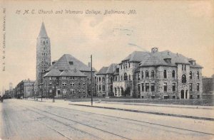 Baltimore Maryland ME Church and Womans College Vintage Postcard JE359918