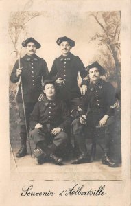 RPPC ALBERTVILLE FRANCE CHASSEURS INFANTRY MILITARY REAL PHOTO POSTCARD 1907