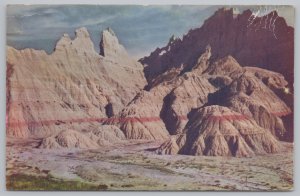 State View~Bad Lands South Dakota~Rock Formation~Vintage Postcard