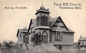 Tonkawa Oklahoma First Methodist Episcopal Church, Divided Back Postcard U10592