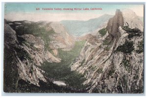 Mirror Lake California Postcard Yosemite Exterior Mountain c1910 Vintage Antique